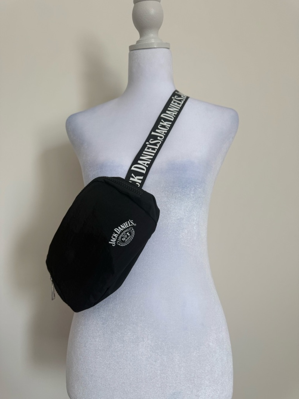 Jack Daniels Black Logo Belt Bag with Branded Strap